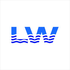 Canvas Print - Letter L and W Logo. Water Symbol. Sea Icon Vector Eps 10. 