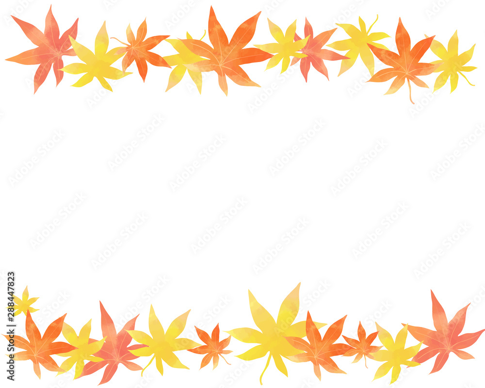 秋の素材 パターン背景 紅葉 もみじ模様 ベクターイラスト Wall Mural Mayu