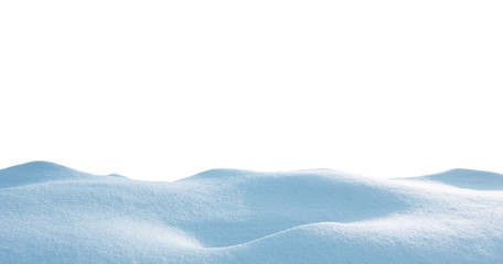 Wall Mural - a large beautiful snowdrift isolated on white background.winter snow background. a big snow drift