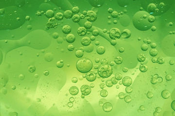 Canvas Print - Abstract Green water bubbles background