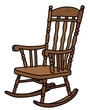The vectorized hand drawing of an old wooden rocking chair