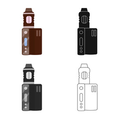 Vector illustration of vape and cigarette logo. Set of vape and electronic vector icon for stock.