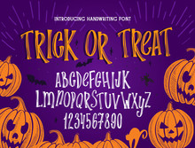 Halloween Font. Typography Alphabet With Colorful Spooky And Horror Illustrations.