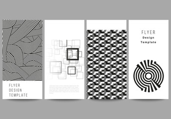 Poster - The minimalistic vector illustration of the editable layout of flyer, banner design templates. Trendy geometric abstract background in minimalistic flat style with dynamic composition.