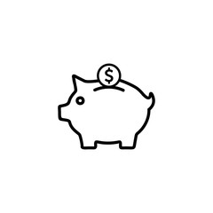 Poster - Piggy bank icon, money icon symbol vector. symbol for web site Computer and mobile vector.