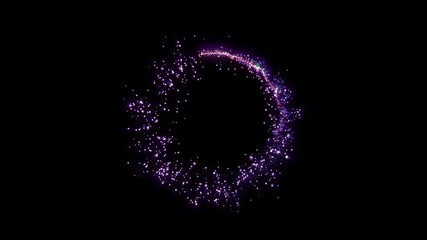 Aufkleber - Loop Circle Flowing Particle Trails Glow Shiny Element Swirl And Floating 4k Motion. Soft Stream Line Curly Harmonic Beautiful Technology Moving Background.