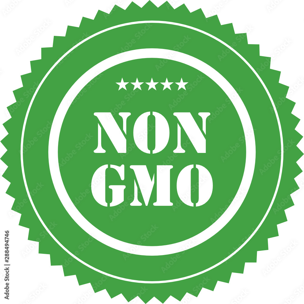 Non GMO label sign logo stamp icon Green badge for GMO free