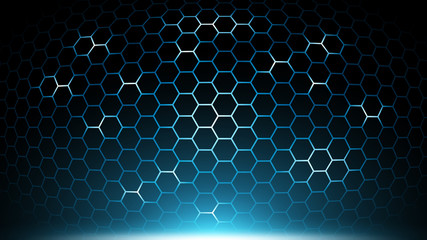 Wall Mural - blue abstract hexagon technology background,futuristic hexagon pattern tech,electronic innovative background,future background