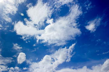 Wall Mural - blue sky and beautiful fluffy cloud. best summer sky photo background.