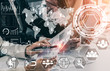© InfiniteFlow - Human Resources Recruitment and People Networking Concept. Modern graphic interface showing professional employee hiring and headhunter seeking interview candidate for future manpower.