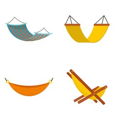 Wall Mural - hammock icon set. flat set of hammock vector icons for web design