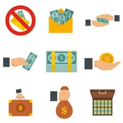 Poster - Bribery icon set. Flat set of bribery vector icons for web design