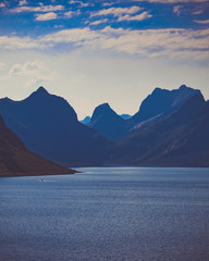 Sticker - Fjord and mountains landscape. Lofoten islands Norway