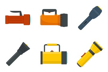 Poster - flashlight icon set. flat set of flashlight vector icons for fweb design