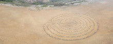 A Circular Rock Labyrinth Is Found On The Edge Of The Pacific Ocean Just North Of San Francisco, California. Labyrinths Symbolize The Journey Through Life From Birth To Spiritual Awakening To Death.