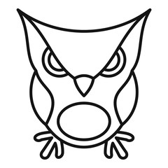 Sticker - Furious owl icon. Outline furious owl vector icon for web design isolated on white background