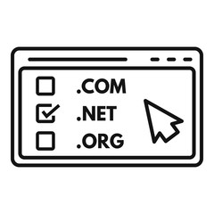 Poster - Web domain icon. Outline web domain vector icon for web design isolated on white background