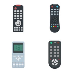 Poster - Remote control icons set. Flat set of remote control vector icons for web design