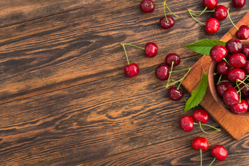 Wall Mural - Fresh red cherries