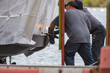 Torch Used To Heat The Shrink Wrap Onto The Boat