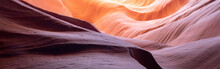 Beautiful Abstract Red And Orange Rock Formations In Antelope Canyon, Arizona 