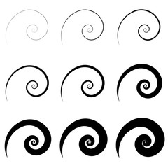 Poster - Abstract spiral, twist. Radial swirl, twirl curvy, wavy lines element. Circular, concentric loop pattern. Revolve, whirl design. Whirlwind, whirlpool illustration