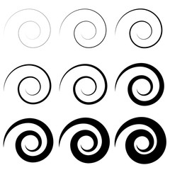 Fototapete - Abstract spiral, twist. Radial swirl, twirl curvy, wavy lines element. Circular, concentric loop pattern. Revolve, whirl design. Whirlwind, whirlpool illustration