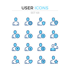 Poster - user icons. vector line icons set. premium quality. simple thin line design. modern outline symbols 