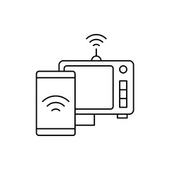 Poster - Tv smartphone wifi smart icon. Element of Internet in life icon