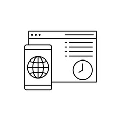 Fototapete - Browser global smartphone smart icon. Element of Internet in life icon