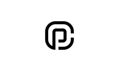 Poster - initial letter C and P logo design template