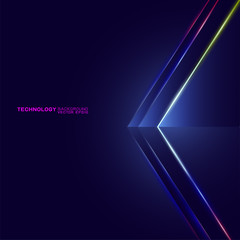 Poster - abstract futuristic and technology concept with light movement on dark background, vector illustrati