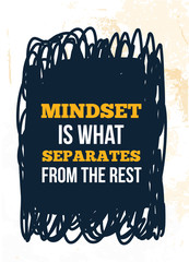 Wall Mural - Mindset vector quote. Success quotation. Typographic background. Inspiring poster