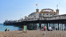 Brighton, UK - Aug 2, 2019: Brighton Palace Pier On A Summers Day