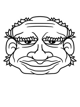kopf alter mann gesicht lustig comic cartoon clipart design hässlich falten troll goblin