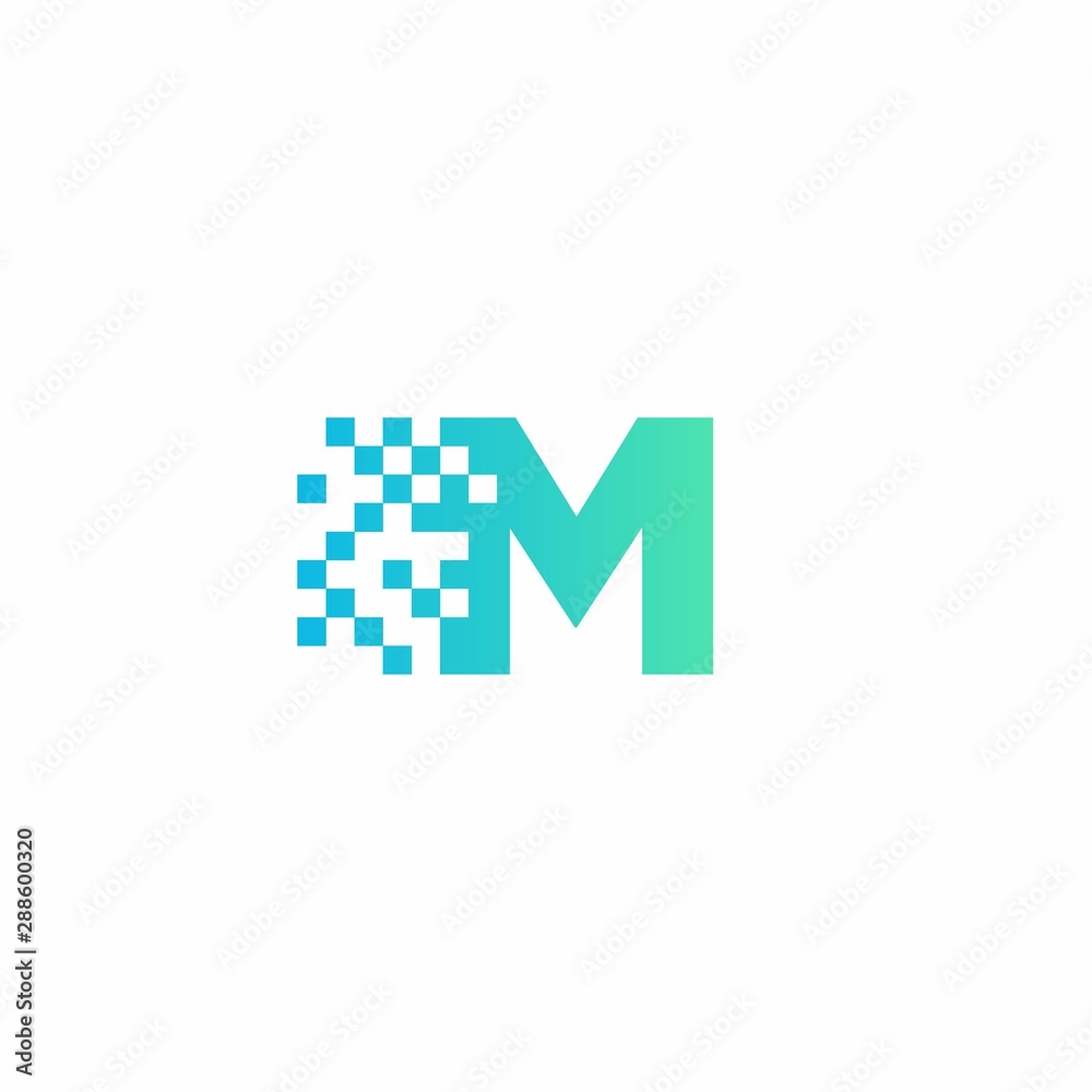 M Letter pixel logo design modern template Stock Vector | Adobe Stock