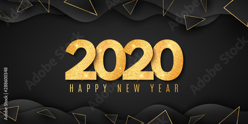 Fotomural Abstract banner for Happy new year 2020