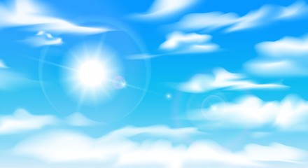 Wall Mural - Sunny cloudy sky landscape