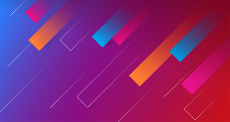 Fototapete - Dynamic geometric abstract background design. Colorful rectangle shape with trendy gradient color vector illustration
