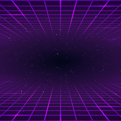 Poster - retro style background. laser rays purpur color. cosmic or universe infinity. vector illustration