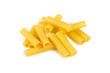 Italian cannelloni pasta tubes isolated over white background.