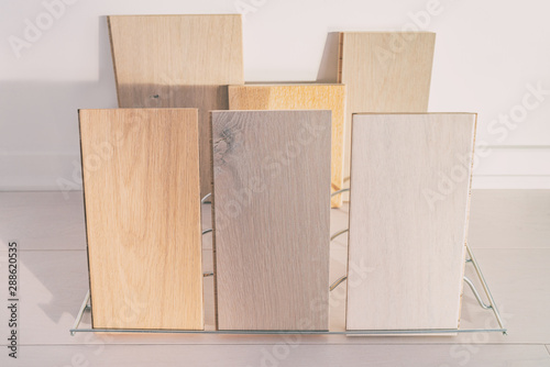 Hardwood Floor Samples At Flooring Store Display Of