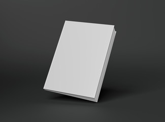Wall Mural - blank a4 book hardcover mockup floating on grey background 3d rendering