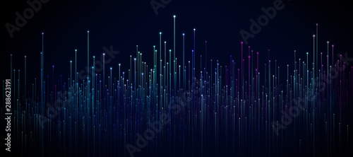 Fotografía Abstract dot point connect with gradient line