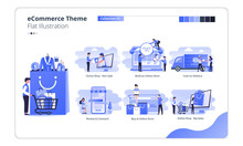 Collection Of E-commerce Theme Illustrations For Online Shop Business