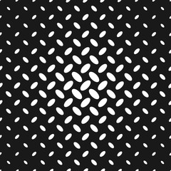 Poster - Monochrome repeating halftone diagonal ellipse pattern background design - abstract vector illustration