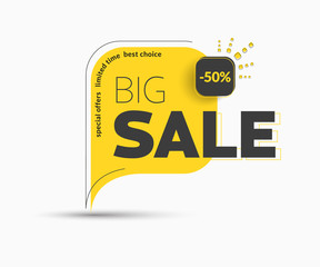 Poster - Design of square vector banner with rounded corners on the leg for mega big sales.
