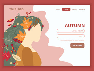 Canvas Print - Girl Autumn Nature Landing Page 