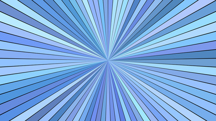 Poster - Blue abstract psychedelic ray burst background - vector graphic design from striped rays