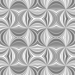 Poster - Grey seamless psychedelic geometrcial swirl stripe pattern background - vector ray graphic